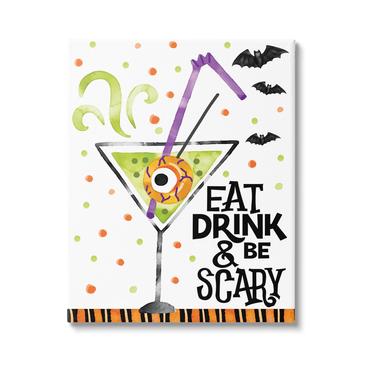 Stupell Industries Eat Drink & Be Scary Halloween Canvas Wall Art
